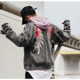 back wing embroidery denim jacket coat mens fashion hip hop harajuku jean coats outerwear casual streetwear jeans baggy jacke - variant style 57fd3f for streetwear fashion
