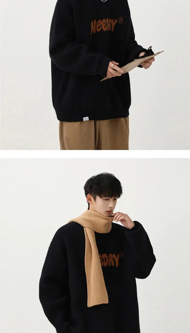 grunge oversized knit streetwear piece for layered look and winter street fits, ideal for men’s fashion and seasonal streetwe