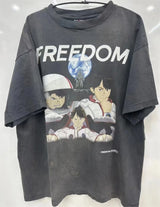 Summer Vintage Retro Anime Portrait Print High-Street Casual Loose Cotton Tops T-Shirt