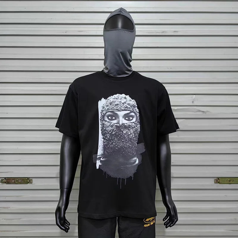 Glitchcore Fashion – High Quality Ih Nom Uh Nit T Shirt Masked Men Letter Printin – Urban Streetwear for Men & Women