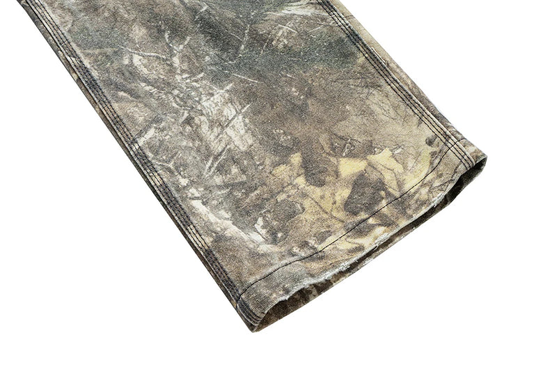streetwear trees print camouflage baggy jeans for men and women patchwork washed casual denim trouses oversized loose cargos unique cargo style 990