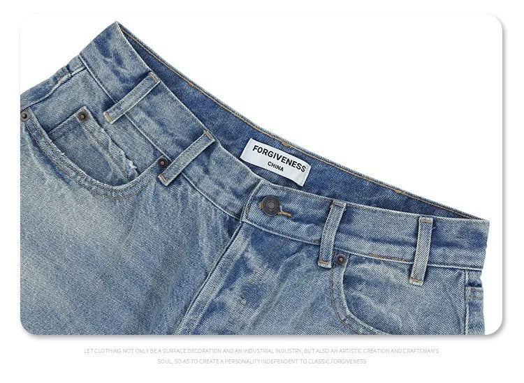 Destroy straight-leg wide jeans
