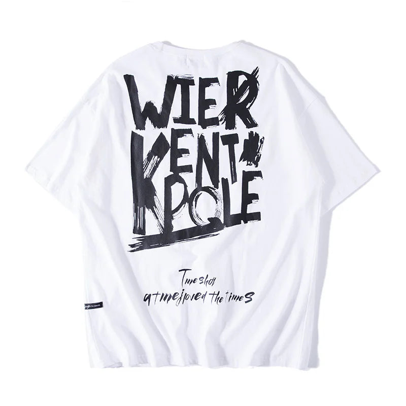 Y2k Angelcore design – Summer Letter Printed Oversized T Shirt Men Hip Hop Fashion