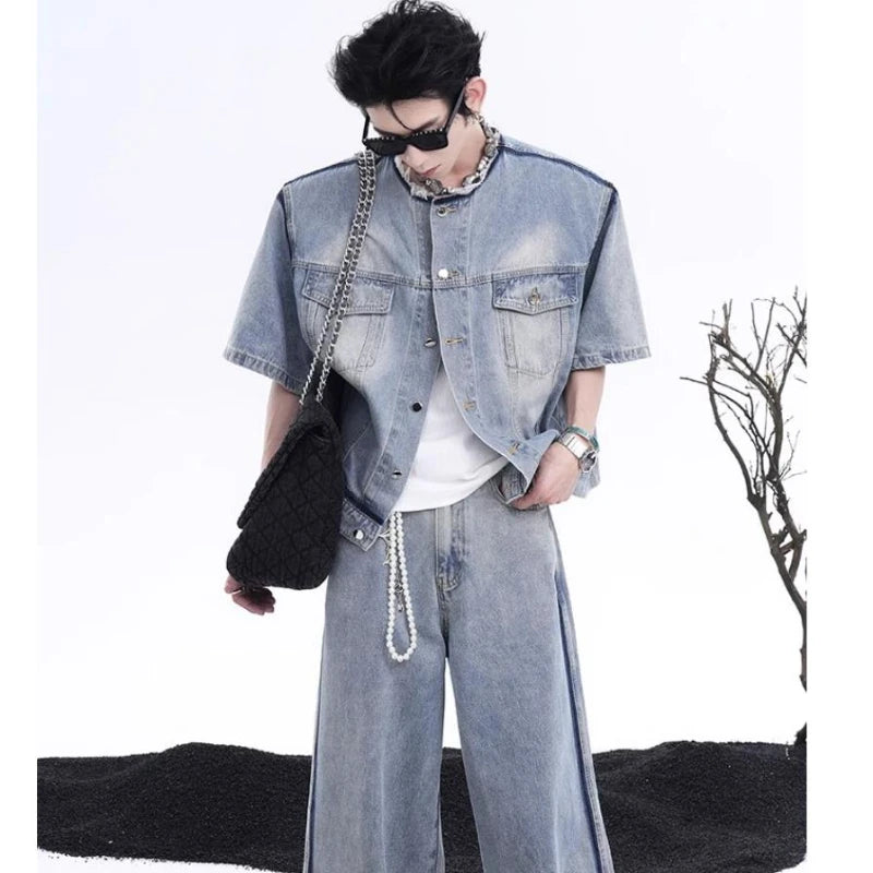 bold graphic coat, high-street look, for men, fall streetwear outfit, oversized style, layered fashion, modern aesthetic, graphic detail