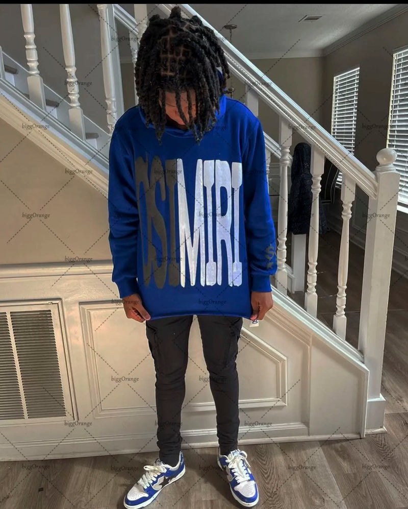 2023 New Fashion Streetwear Letters Oversized Print Pullover Hoodie Me