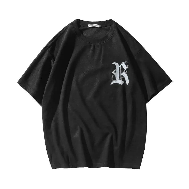 Y2k Vintage print – Trendy Street T Shirt Summer Suede T Shirt Men Fashion Letter