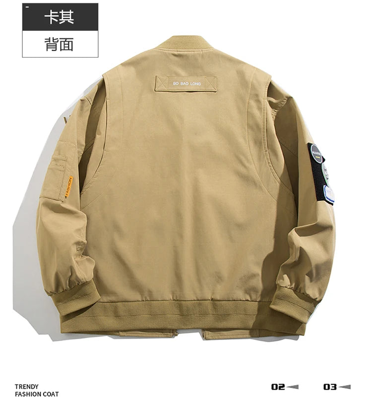 Double-Layer Urban Hoodie Jacket Modern Aesthetic