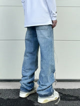 fashion loose streetwear denim jeans new casual wide legs straight jean pants hip hop tassel joggers baggy jeans men clothing casual joggers