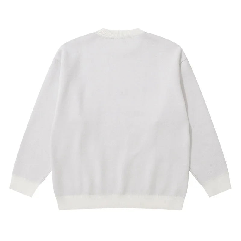 hip hop anime knitted oversized sweater mens autumn winter o neck long sleeve pullover streetwear new loose sweaters clothing - high quality cotton hoodie, urban fashion pullover, 2025 streetwear drop
