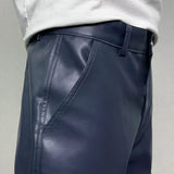 pu leather pants mens streetwear fashion hip hop vibe casual faux leather cargo flared pant men motorcycle trousers unique cargo style 3068