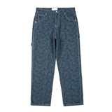 hip hop straight denim jeans pants fashion zipper paisley jeans streetwear mens new casual loose trousers jean pants joggers urban active pants