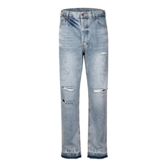 destroy ripped holes high street pants mens casual harajuku zipper straight trousers hip hop fashion streetwear baggy joggers relaxed fit joggers
