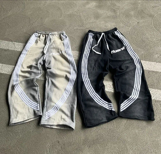 y2k american hip hop rock fashion letter striped nine point pants street fashion brand harajuku retro oversized couple trousers urban fashion pants