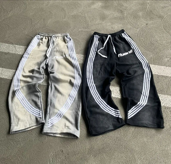 y2k american hip hop rock fashion letter striped nine point pants street fashion brand harajuku retro oversized couple trousers urban fashion pants