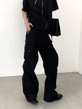 summer sleeveless set men women multi pocket hooded vest jogging cargo pant spring loose casual zipper two piece suit street unique cargo style 443
