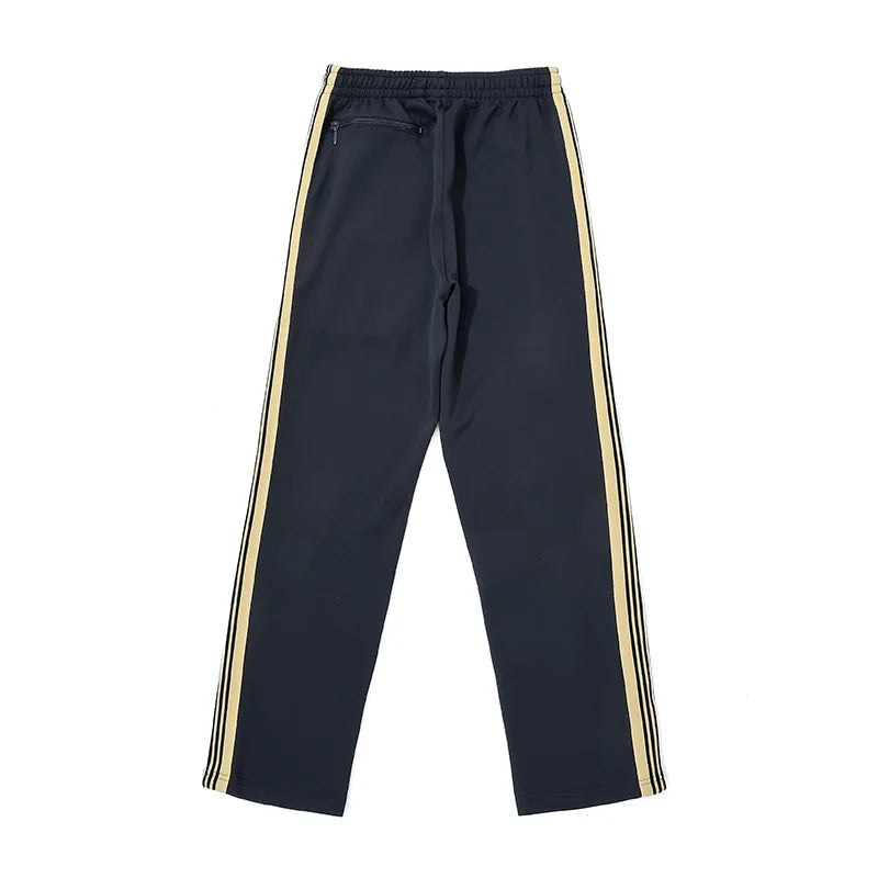 best quality embroidery logo new pants men woman side edge weaving stripe drawstring loose casual grey motion trousers minimalist street pants