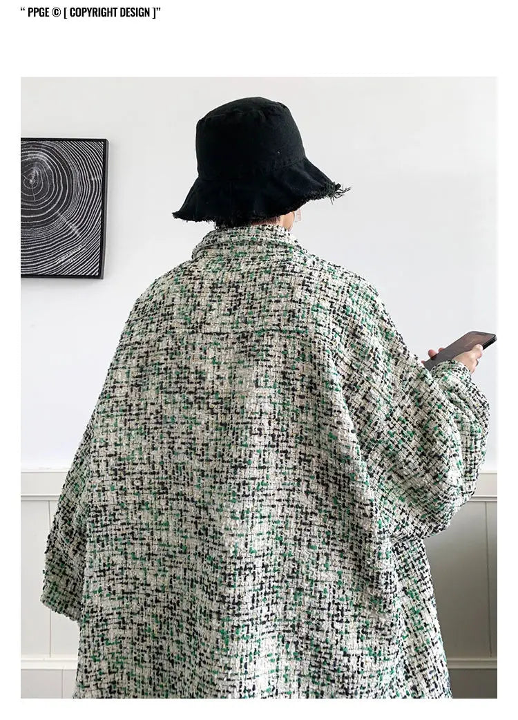 Original New Korean Harajuku Check Jacket Mens Autumn 2024 New Design