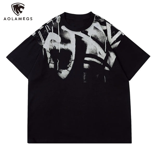 Y2k Tribal flame – Mens Y2K Tshirts Abstract Graffiti Graphic Tshirt Gothic Har