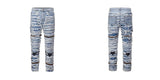 destroied ripped denim jean pants men distressed washed patchwork biker jeans fashion moustache high street slim pants joggers unique joggers style 4038