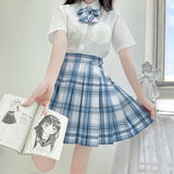 Jk Uniforms Gyaru School Uniform for Girl Student Pleated Skirt Uniform Set Women Short Sleeve Bow Tie Seifuku Japanese Style