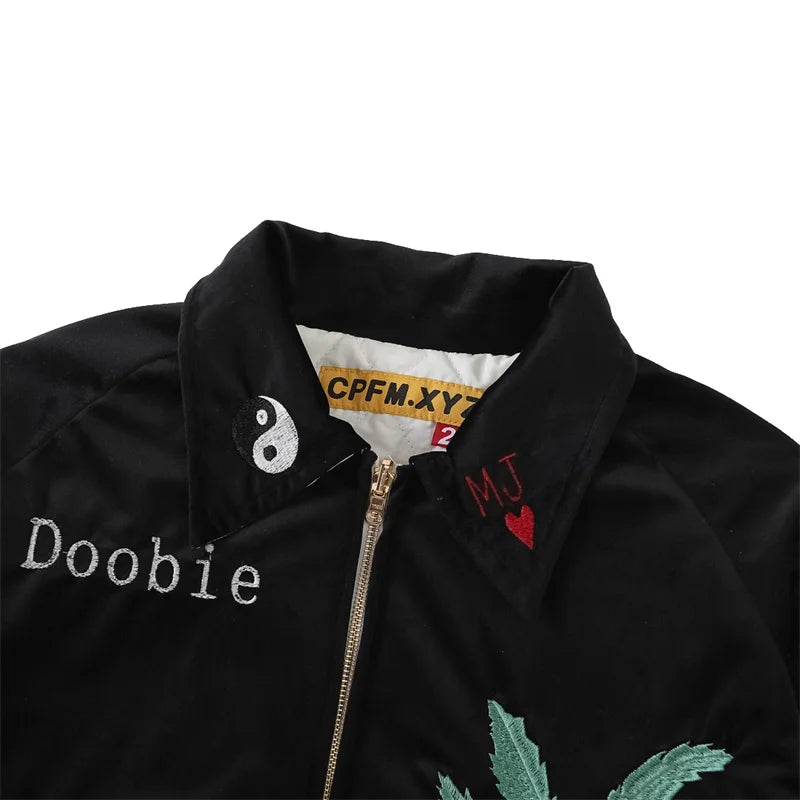 trendy coat featuring kanye co branded commemorative high quality heavy industry fully embroidered cotton winter jacket for men and women design – premium quality jacket for men