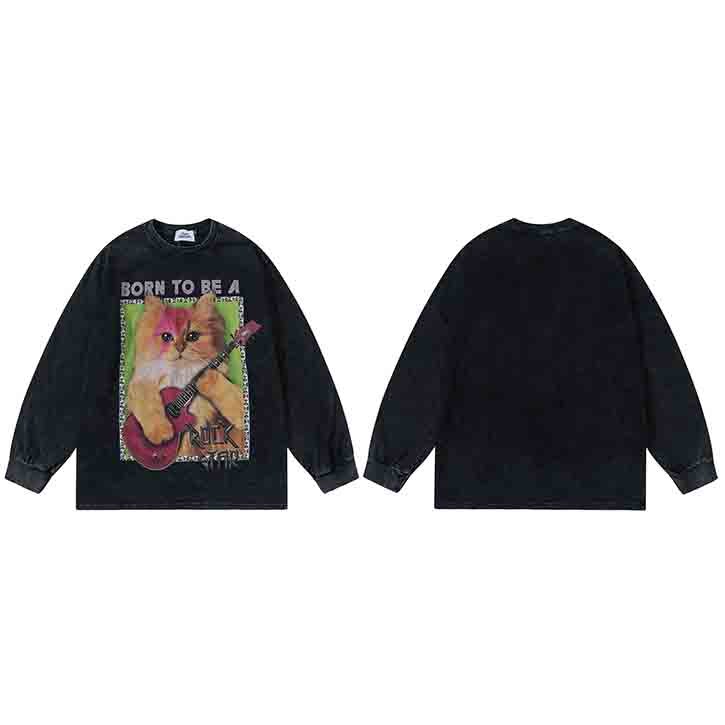 "Rockstar" Unisex Men Women Streetwear Graphic Sweatshirt Daulet Apparel