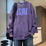 New In Letter Printed Suede Sweatshirts For Men Autumn Y2K Streetwear