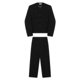 men 2 pieces sets corduroy short jacket wide leg pant suits korean streetwear fashion loose casual retro coat baggy trousers techwear shorts