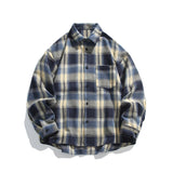 Autumn Long Sleeved Shirt Men Oversized Retro Plaid Shirt Men Japanese Streetwear Loose Casual Shirts Mens Large Size 5XL