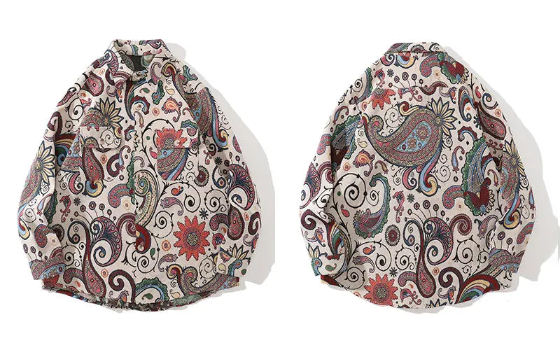 Gonthwid Harajuku Streetwear Shirts Coats Graffiti Bandana Paisley Pat
