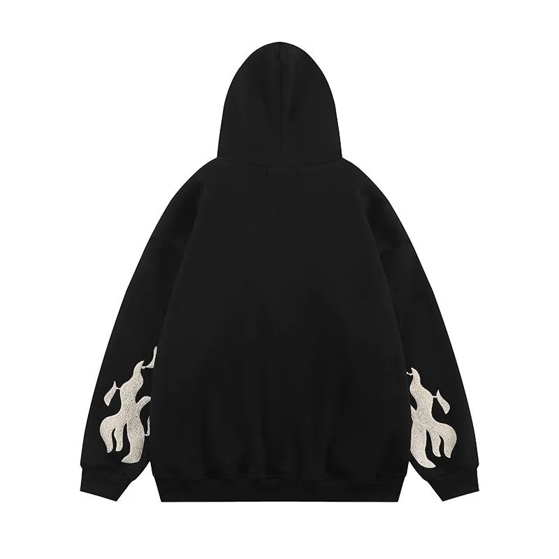 Gothic Embroidery Hoodies Women Retro Harajuku Hip Hop Jacket High Str
