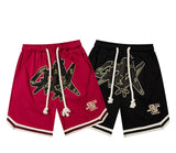 hip hop loose shorts elastic waist pants fashion letter embroidery shorts men casual drawstring streetwear sportswear gym shorts unique shorts style 2328