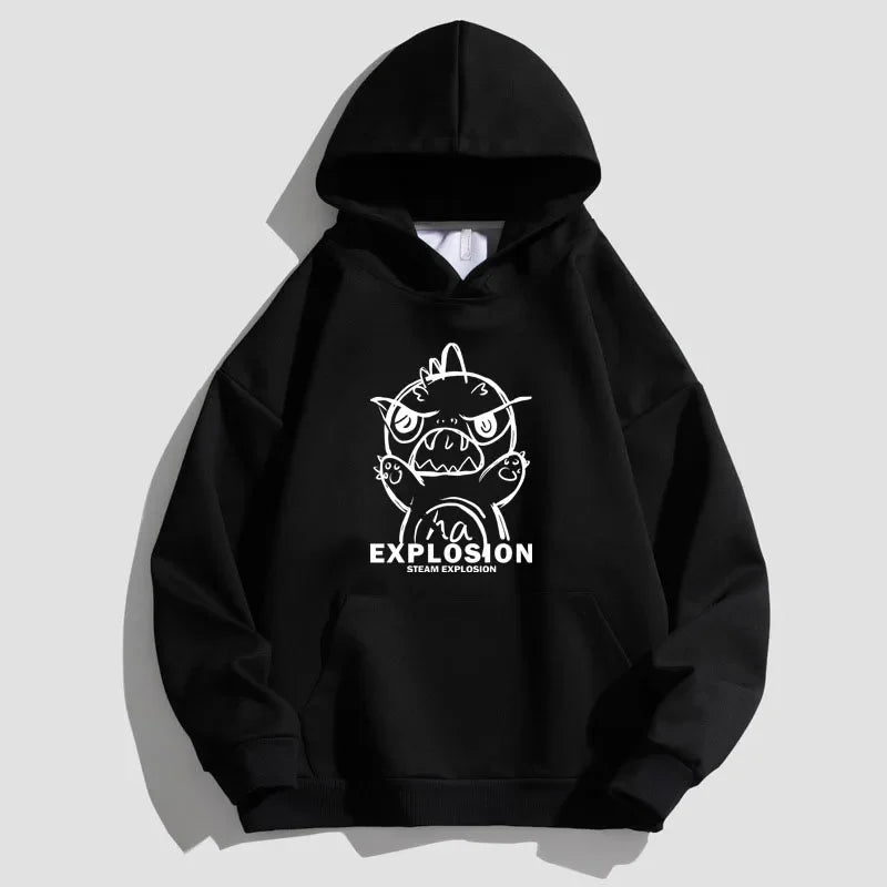urban unisex flame hoodie, unisex styling piece, oversized streetwear hoodie for men, urban techwear fashion
