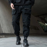 hip hop loose fit elastic waist cargo pants fashion military pockets ankle trousers pants mens drewstring sweatpants joggers unique joggers style 4627