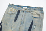 irregular graffiti prtinted denim jean pants casual distressed washed biker jeans hip hop streetwear y2k mens straight joggers unique joggers style 4871