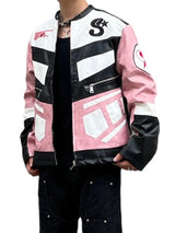 racing jackets fashion letter embroidery patchwork zipper jacket coats men hip hop pu lether outerwear casual streetwear pink - variant style dbbf5e for streetwear fashion