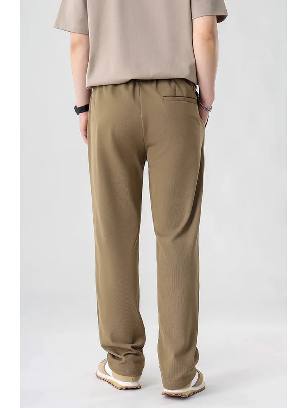 mens pants casual elastic waist drawstring straight trousers streetwear new fashion traf homme pants relaxed fit trousers