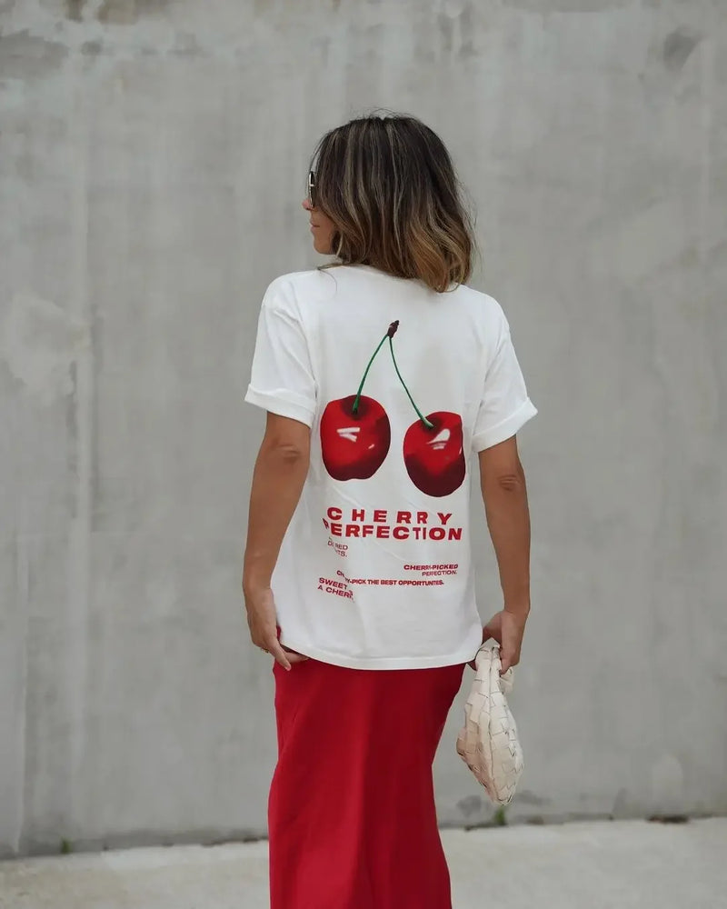 Trapwear T-Shirt – Harajuku Cherry Graphic T Shirts Oversized Summer Casual Y2K – Edgy Streetwear for All Genders