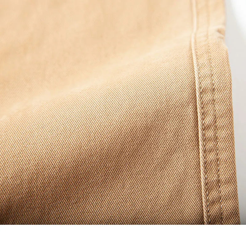 autumn winter heavyweight pure cotton thick american retro workwear khaki pants business casual mens basic solid color pants relaxed fit trousers