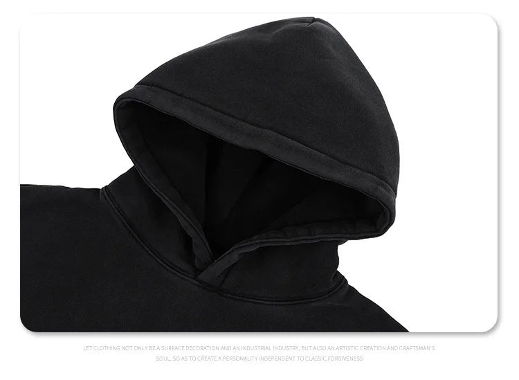Grunge goth hoodie with punk-inspired ripped details