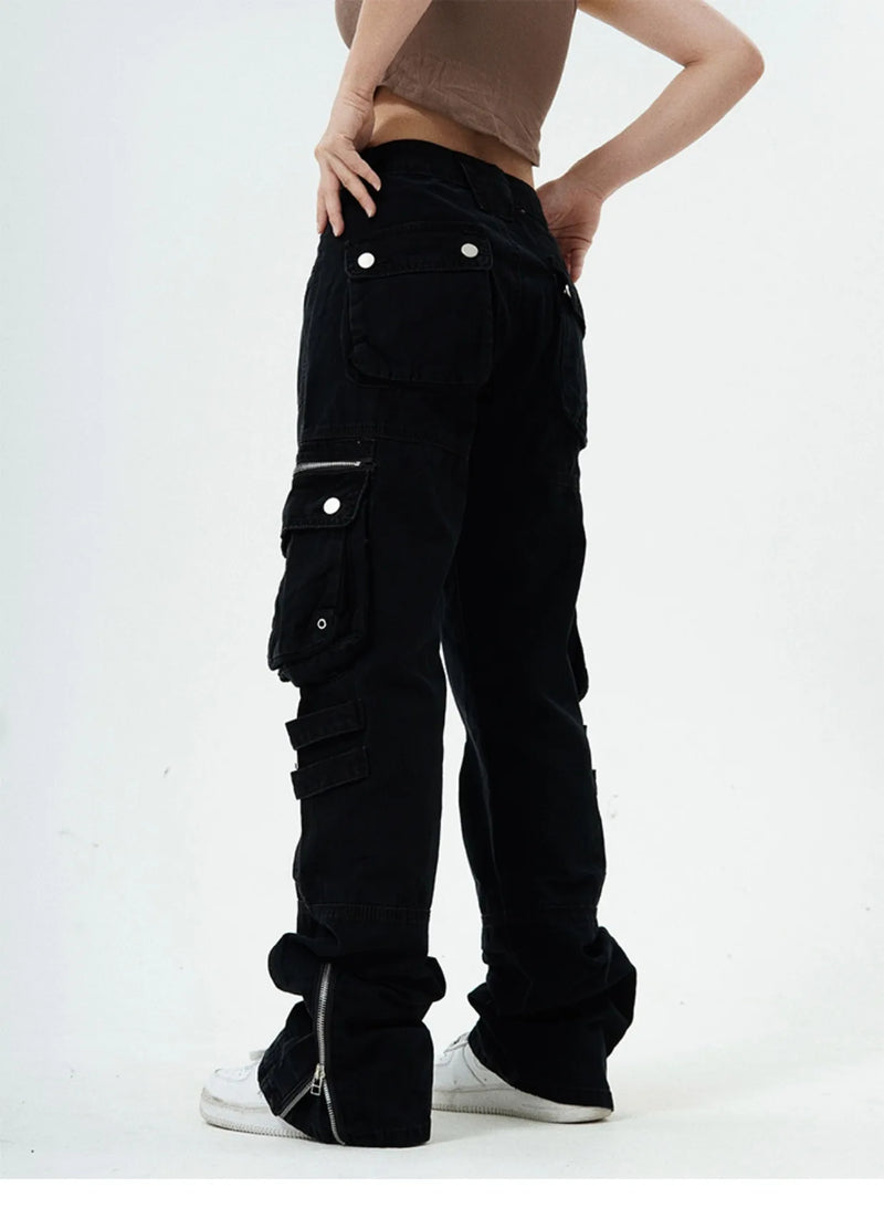 hip hip pants retro cargo harem pant streetwear side pockets harajuku joggers unisex new casual loose straight cotton trousers unique joggers style 2823