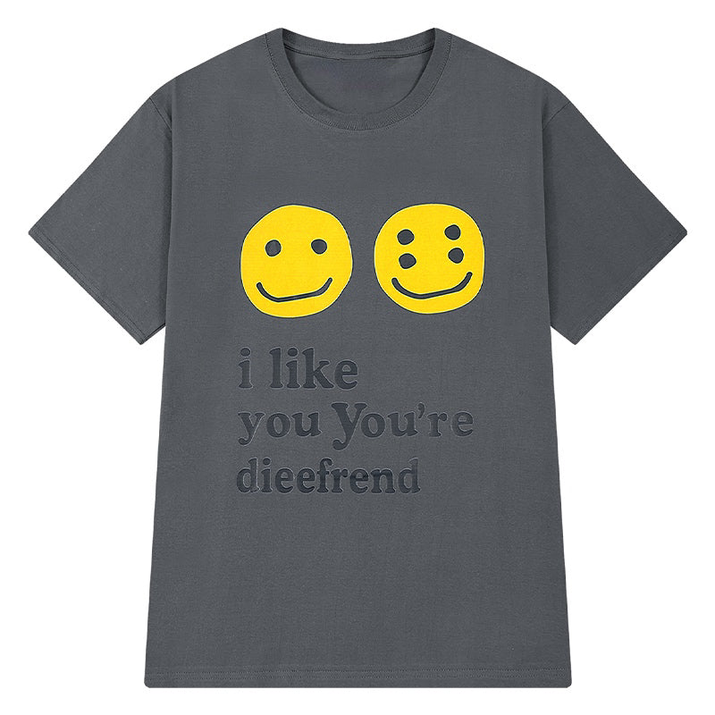 Gothic Vintage print – Streetwear T Shirt Mens Hip Hop Smile Face Printed T Shirt 2