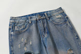 knee graffiti ripped holes denim jeans men unisex casual fire printed bottom zipper jeans streetwear hip hop jean pants joggers unique joggers style 3491