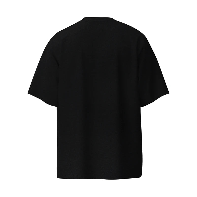 High Street Thug Club New Patchwork Embroidered Short Sleeved Casual Loose And Versatile Korean Street Solid Color T-shirt VTG