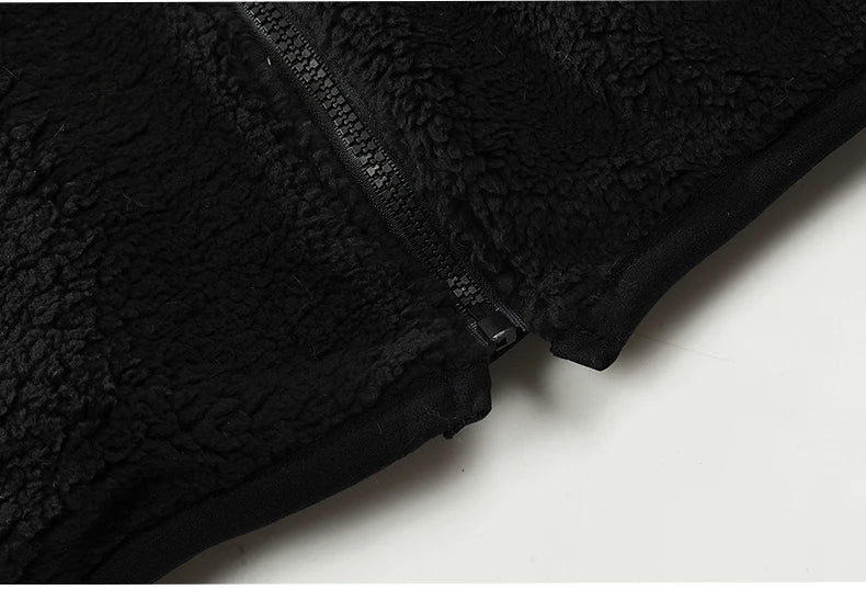 Gothic Oversized Tee – Mens Casual Skulls Patchwork Fleece Jackets Coats New Hairy