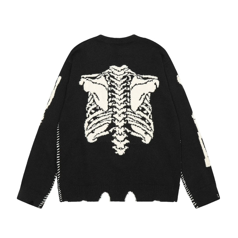 leather varsity streetwear knit with bold stitching, fall/winter pullover for urban outfits, men’s streetwear clothing piece 