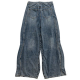 mens blue baggy jeans irregular patchwork streetwear hip hop loose jeans trousers male luxury designer denim pants unique jeans style 379