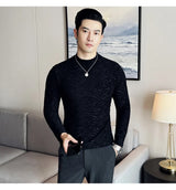 Cyberpunk Crying character – Semi Turtleneck Stretch Slim Fit T Shirt Men Long Sleeve Thi