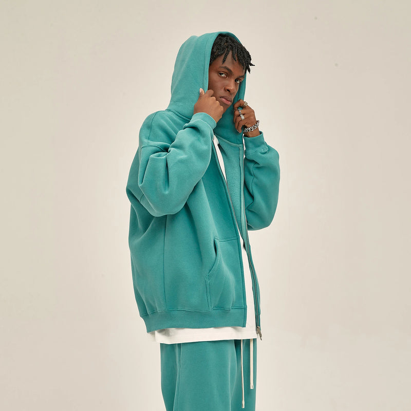 Harajuku aesthetic drop featuring oversized zip up hoodies kanye autumn and winter double zippered men cardigan hoody streetwear hooded casual female sweatshirt