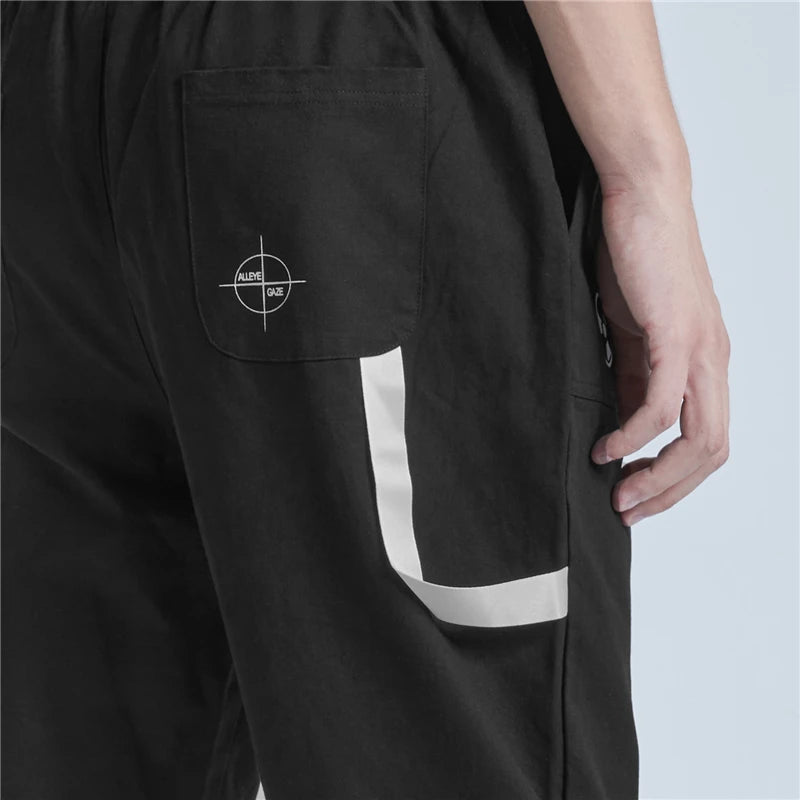 rainbowtouches new mens sports cargo pants loose fittness trousers drawstring hip hop casual fashion harajuku men pants unique cargo style 2989